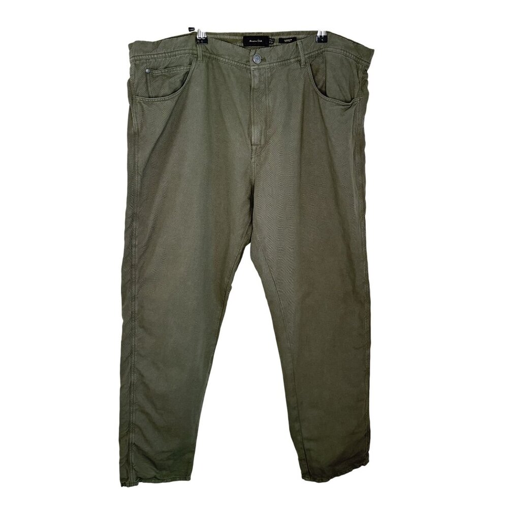 Massimo Dutti Mens' Olive Green Chino Pants, 40